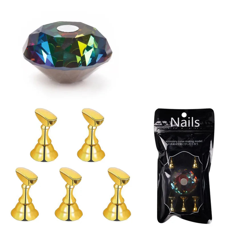 Support de pratique pour les ongles en acrylique, support magnétique de présentation des pointes d'ongles