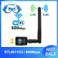 TEROW 5B10 Carte adaptateur sans fil 600Mbps Bluetooth 5.8GHz + 2.4GHz USB Wi-Fi