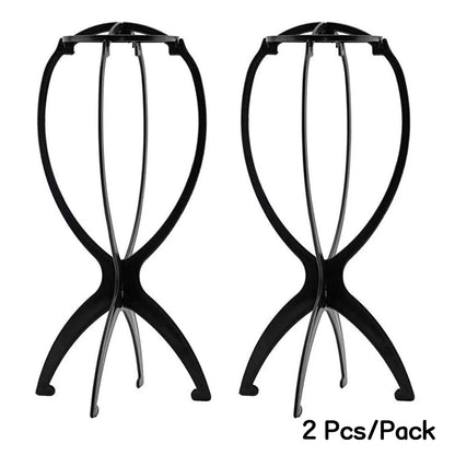 2PCS Support de perruque pliable - 13.8 pouces, support durable pour perruques