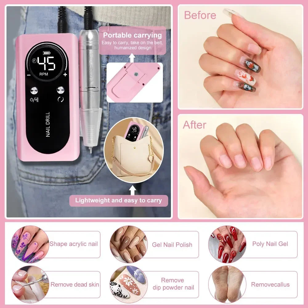 Ponceuse professionnelle pour vernis à ongles avec écran LCD