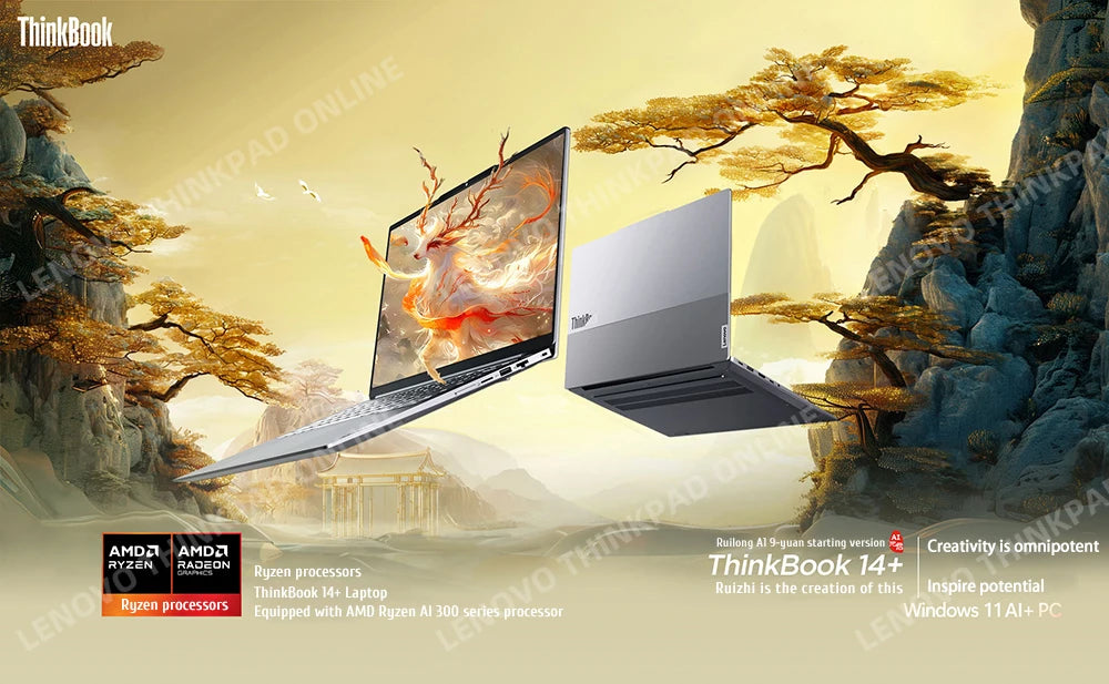 Lenovo ThinkBook 14+ 2024, AMD Ryzen AI 9 365, 32GB RAM, 1TB SSD, 14,5" 3K LED 120Hz, Notebook PC