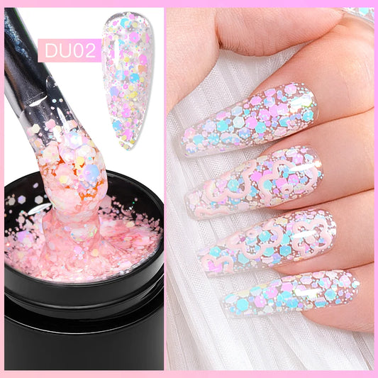 MTSSII 8ml paillettes sequin gel macaron sparkle semi-permanent nail art UV gel manucure vernis