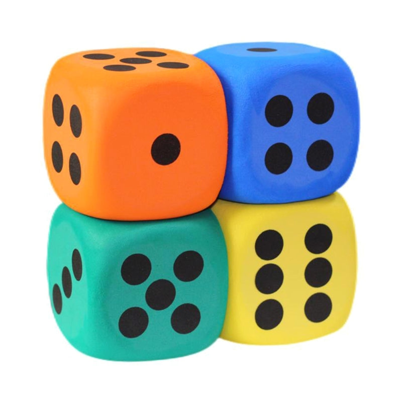 Dés en Mousse Colorés – 80mm, Pour Jeu et Apprentissage Mathématiques