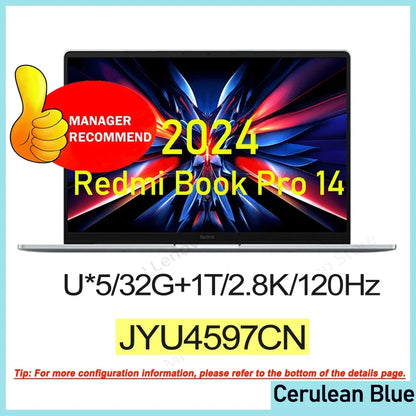Xiaomi Redmi Book Pro 14 2024 U5/U7, 32GB RAM, 1TB SSD, 2.8K 120Hz Screen