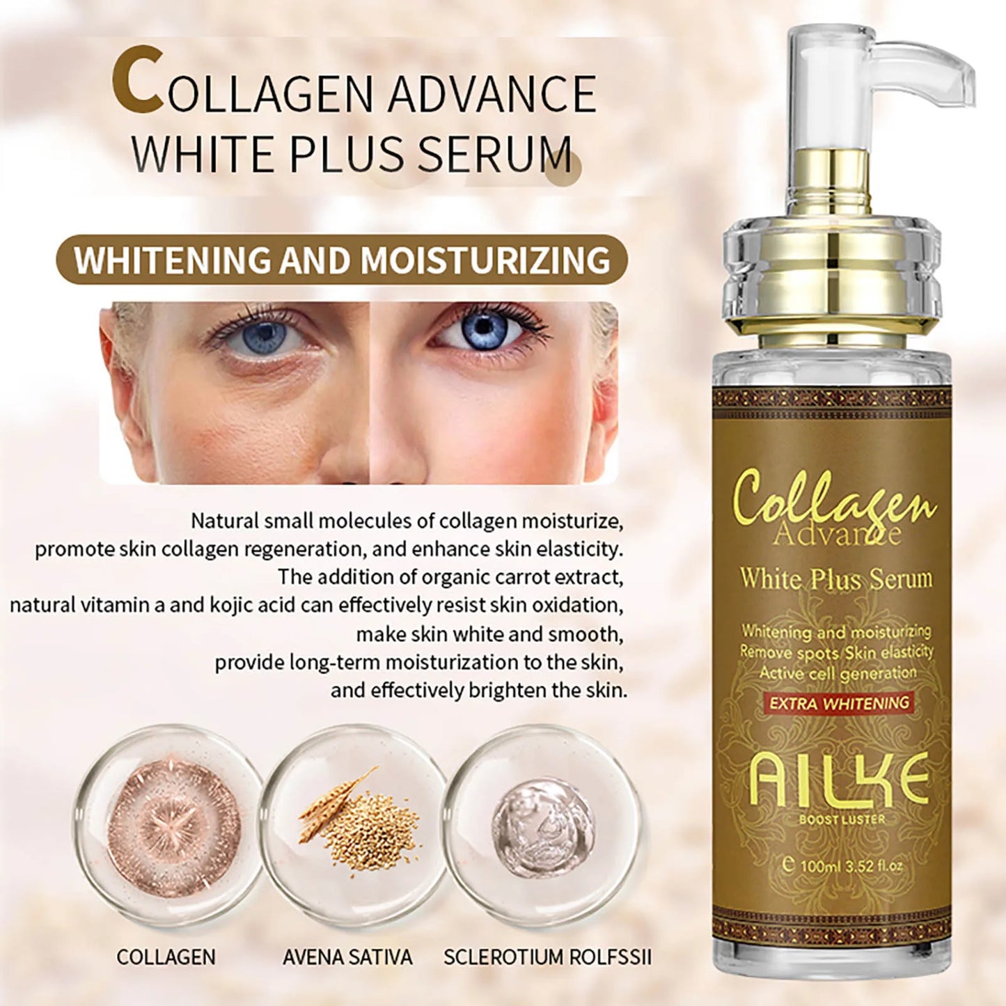 Sérum Hydratant & Éclat – Collagène & Glutathion pour Peau Jeune