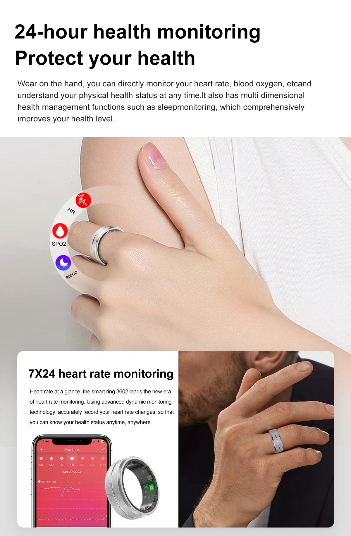 bague intelligente pour les femmes et les hommes