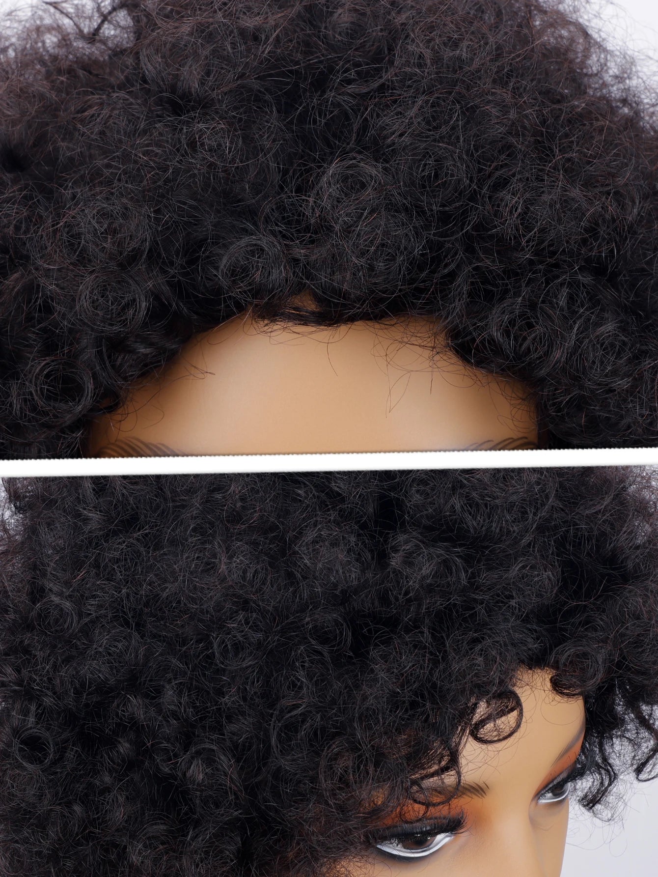 Perruque Afro Kinky Curly Court - Cheveux Humains Naturels