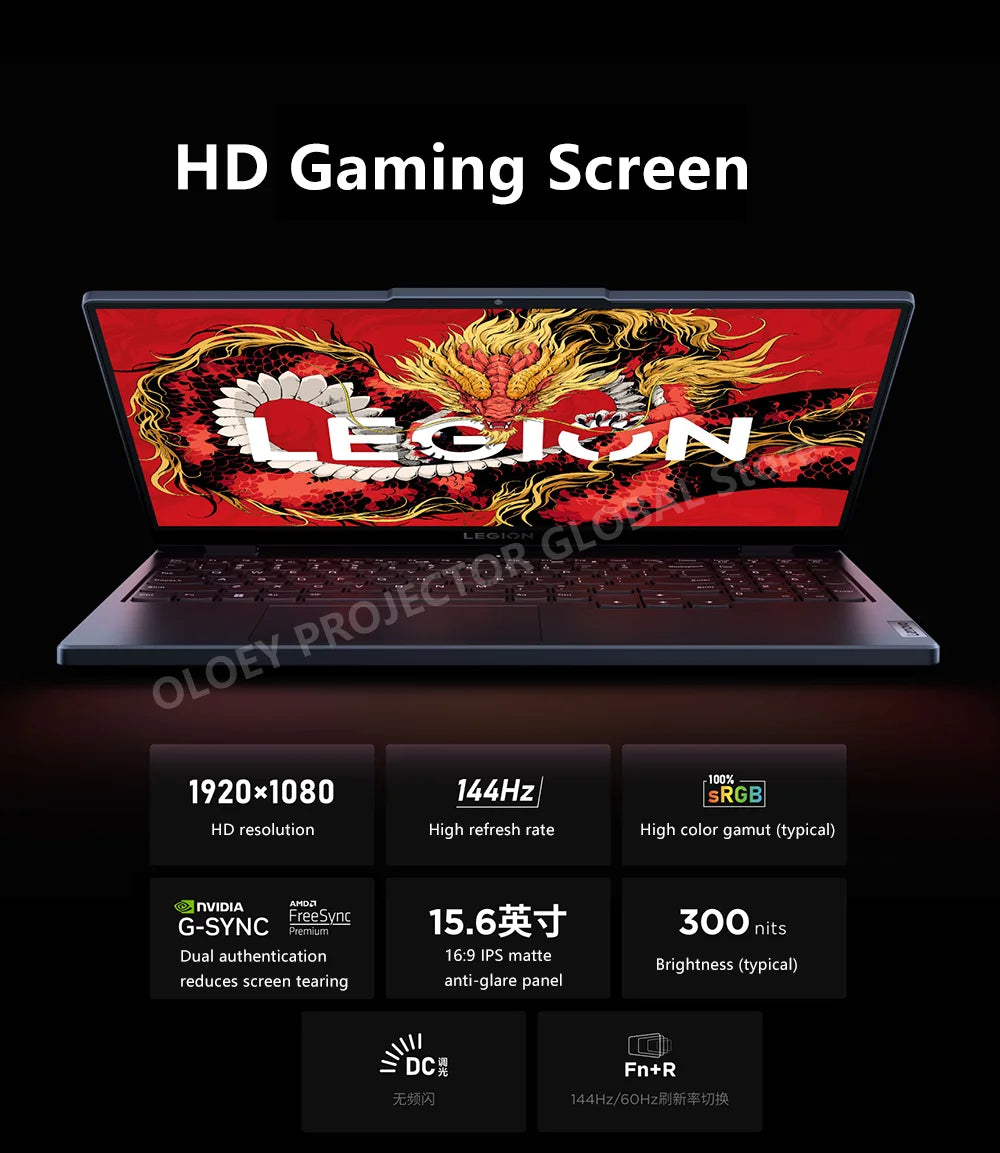 Lenovo LEGION R7000 2024, Gaming Laptop, AMD Ryzen 7 8745H, RTX 4050/4060, 16GB RAM, 512GB SSD