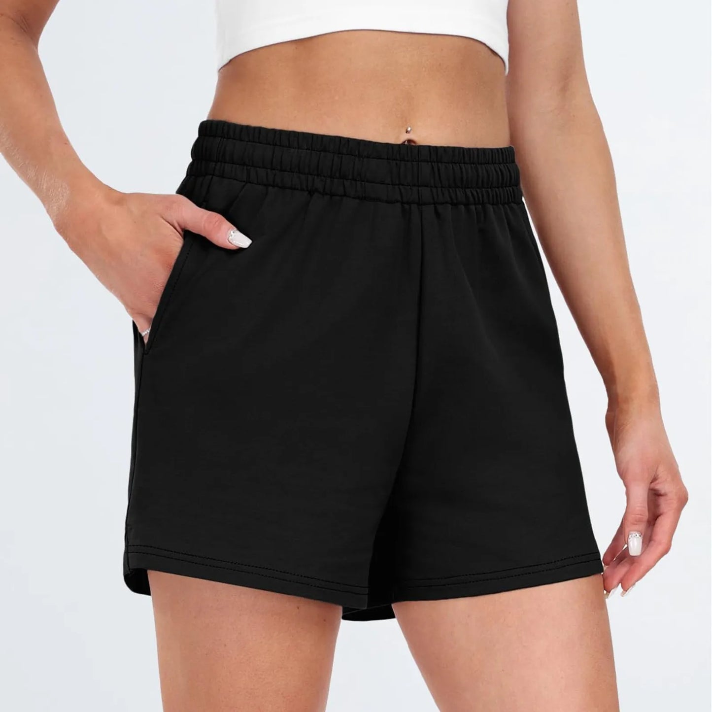 Shorts Femme – Taille Haute, Confortable & Poches