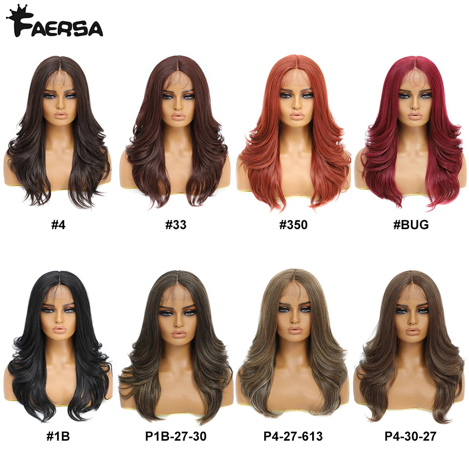 Perruque Synthétique Lace Front Body Wave Ombre, 22”