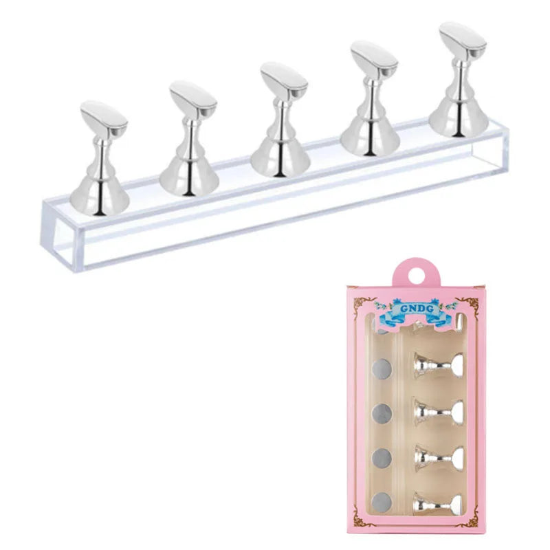 Support de pratique pour les ongles en acrylique, support magnétique de présentation des pointes d'ongles