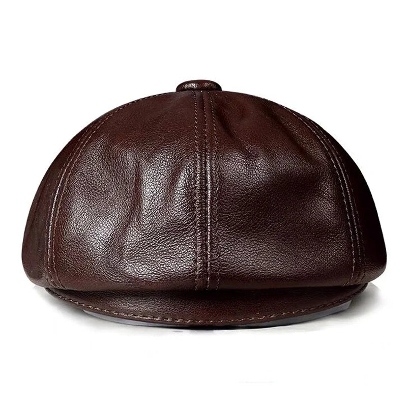 Beret en Cuir Véritable pour Homme – Casquette Padding en Cuir