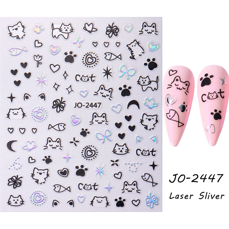 Autocollant réaliste de Nail Art Jelly Bean Little Monster Eyes