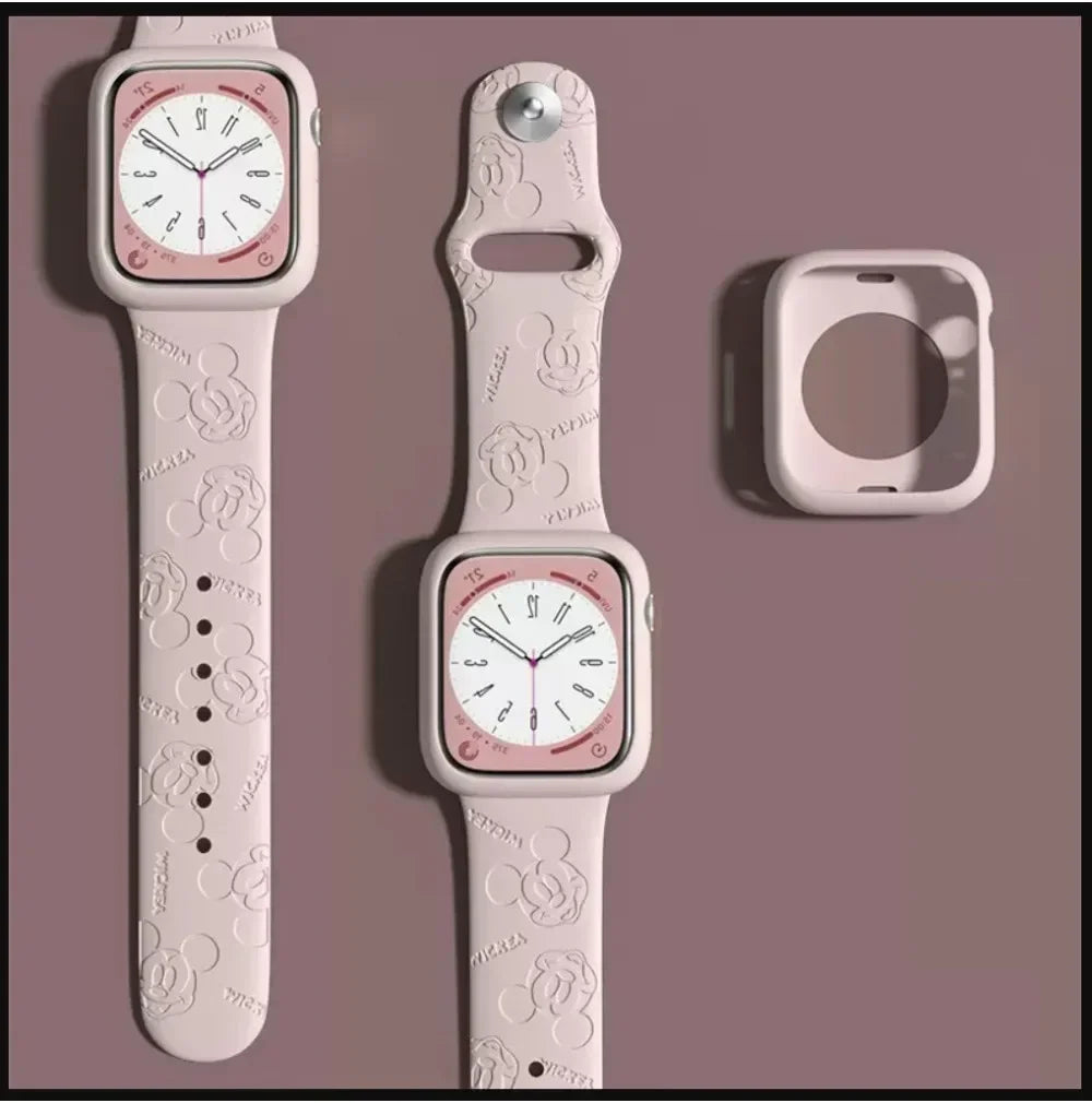 Etui gratuit et bracelet en silicone gravé compatible avec la montre