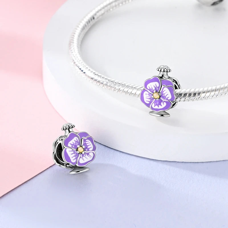 Charm S925 Couronne Parfum Rose