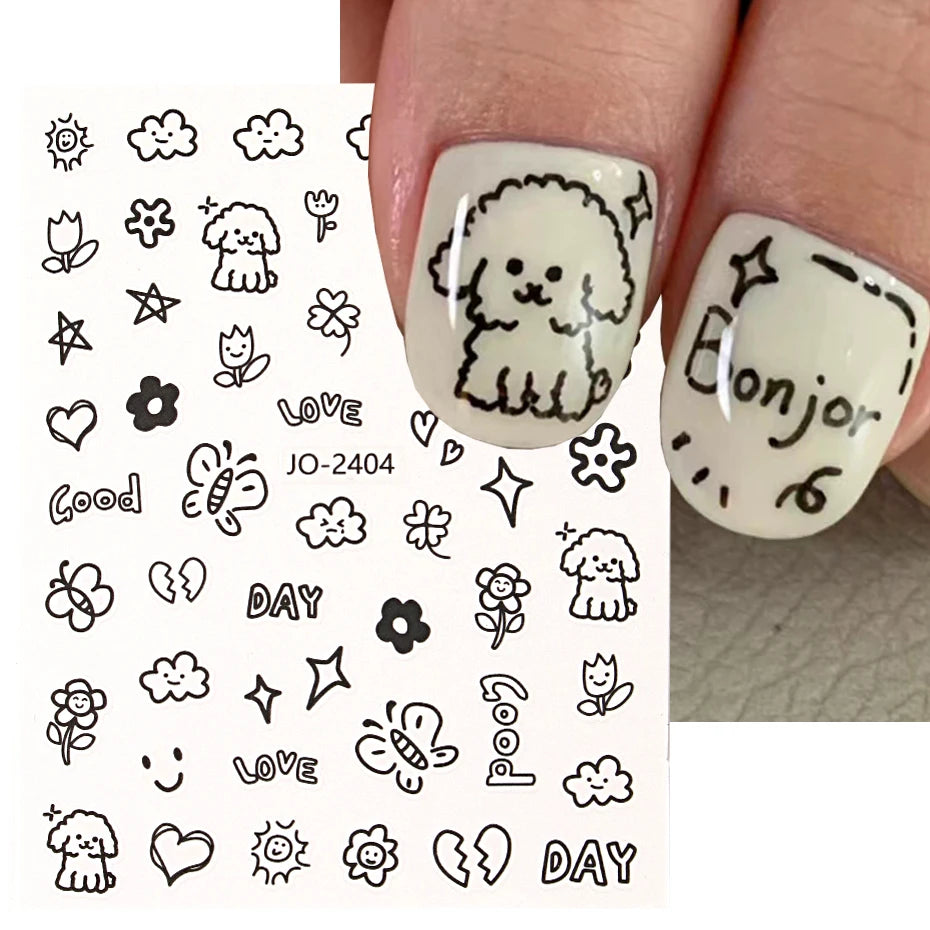 Autocollant réaliste de Nail Art Jelly Bean Little Monster Eyes