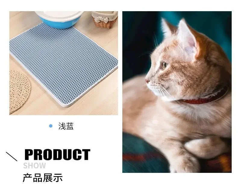 Tapis Litière Chat Étanche Double Couche - Antidérapant, Lavable