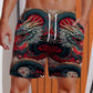 Short de Bain Homme – Impression Requin & Bateau Ukiyo-E