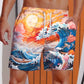 Short de Bain Homme – Impression Requin & Bateau Ukiyo-E