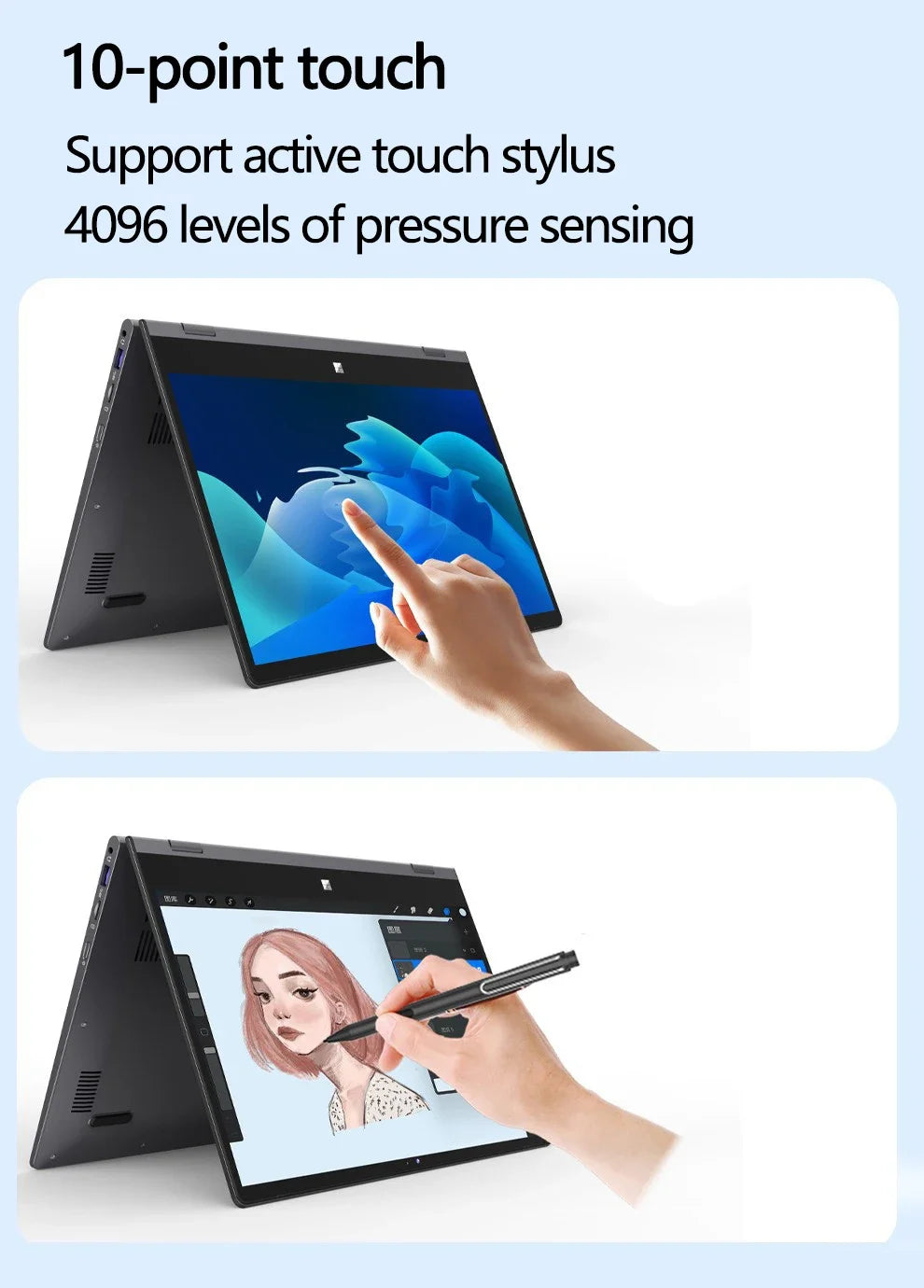 YOGA 14" Mini Laptop Intel N95 32GB RAM 2TB SSD 2-in-1 2.5K Écran Tactile 360°