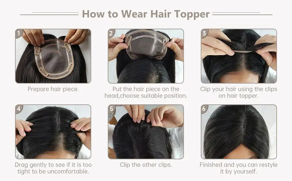 Topper en Soie – Extension à Clips en Cheveux Naturels