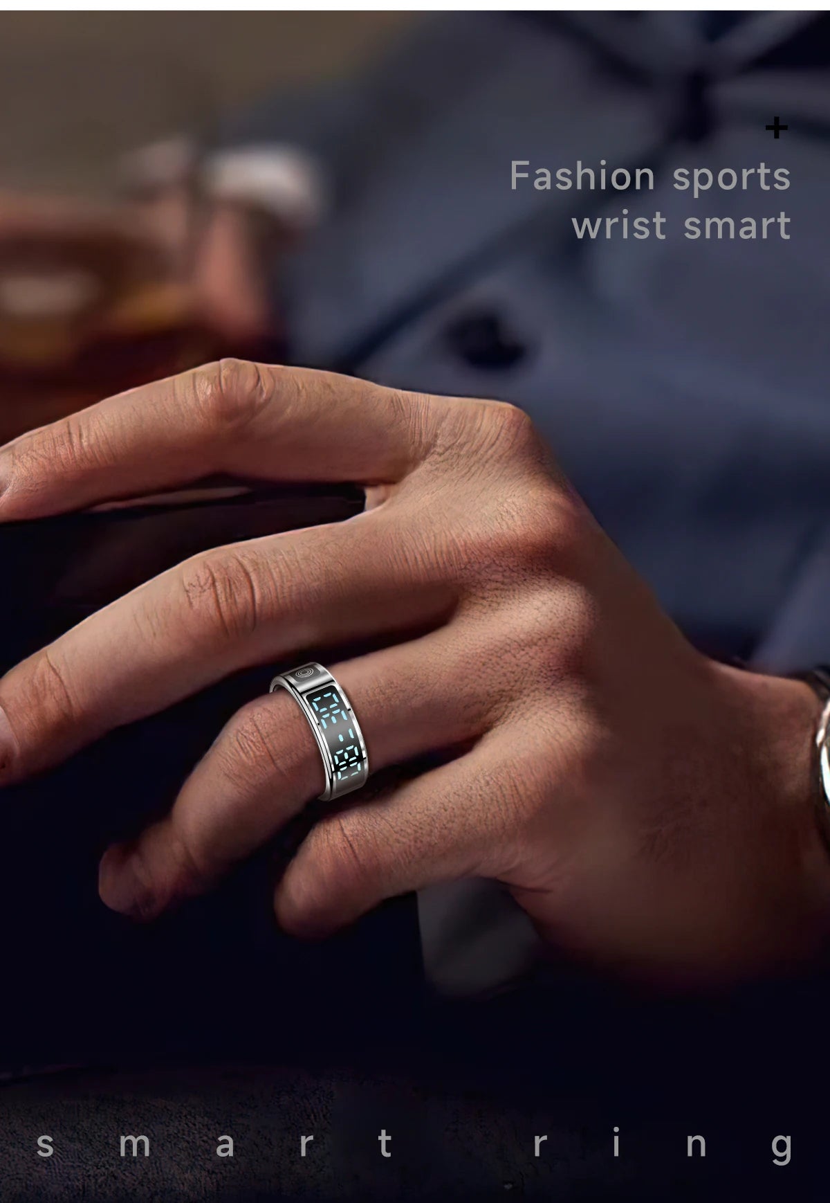 SR08 Smart Ring - LED, Bluetooth 5.1, étanchéité 5ATM