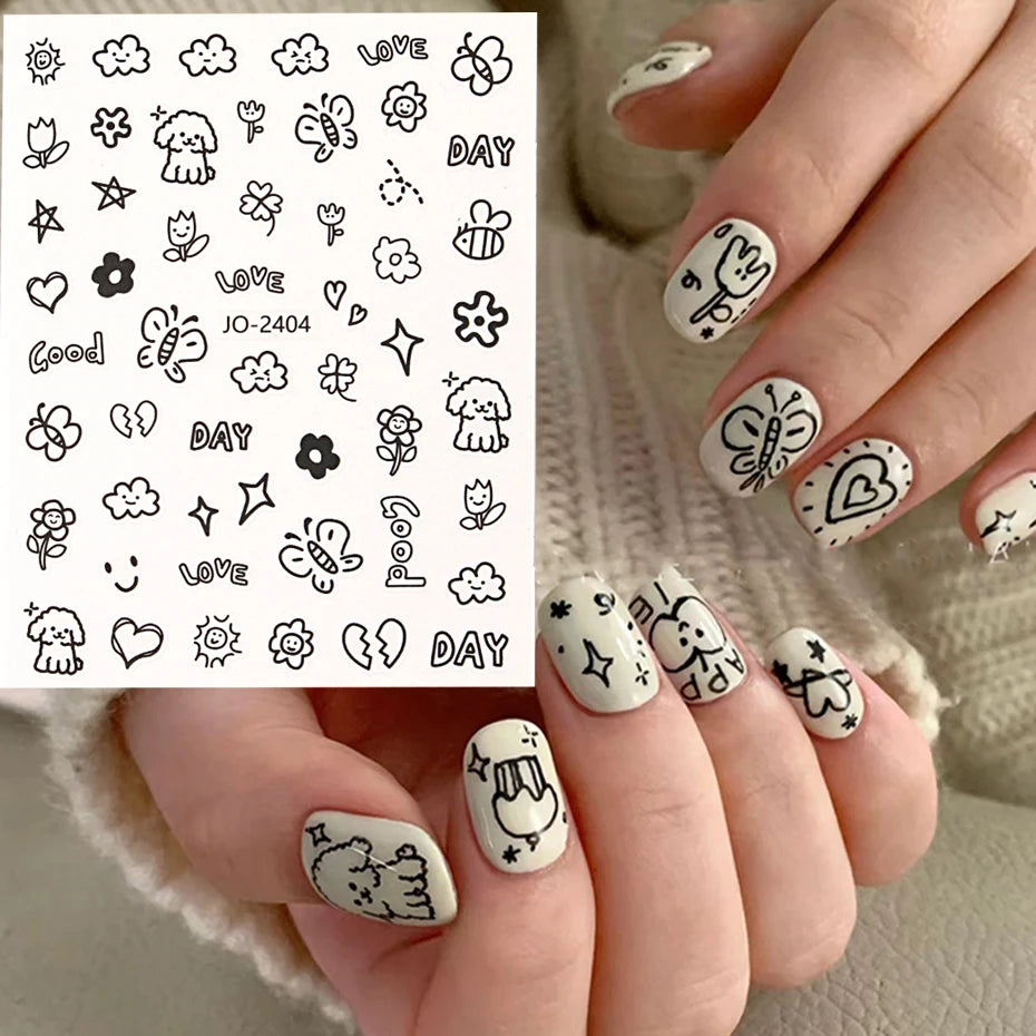 Autocollant réaliste de Nail Art Jelly Bean Little Monster Eyes