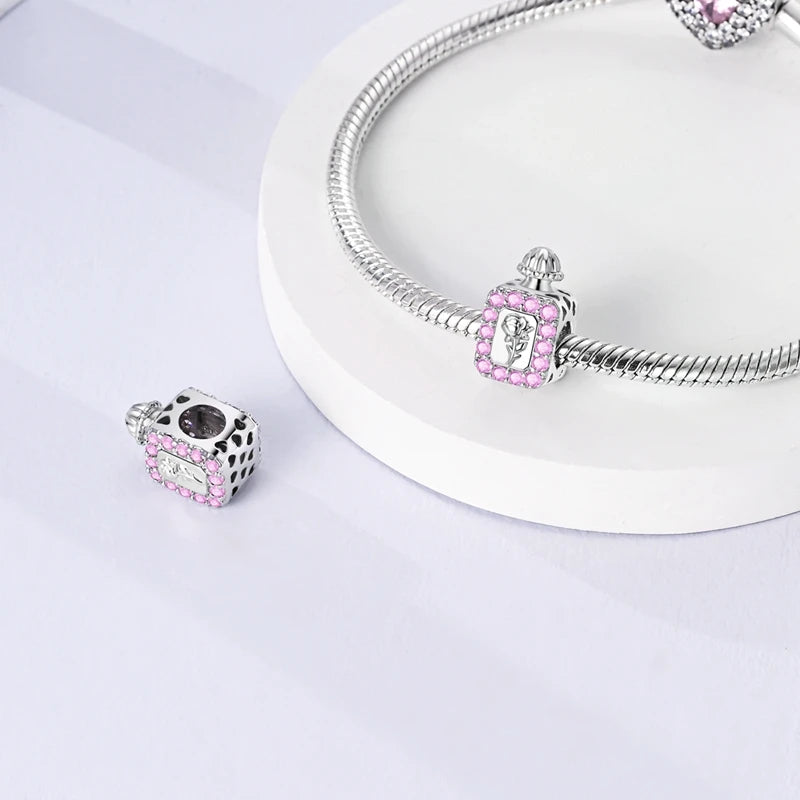 Charm S925 Couronne Parfum Rose