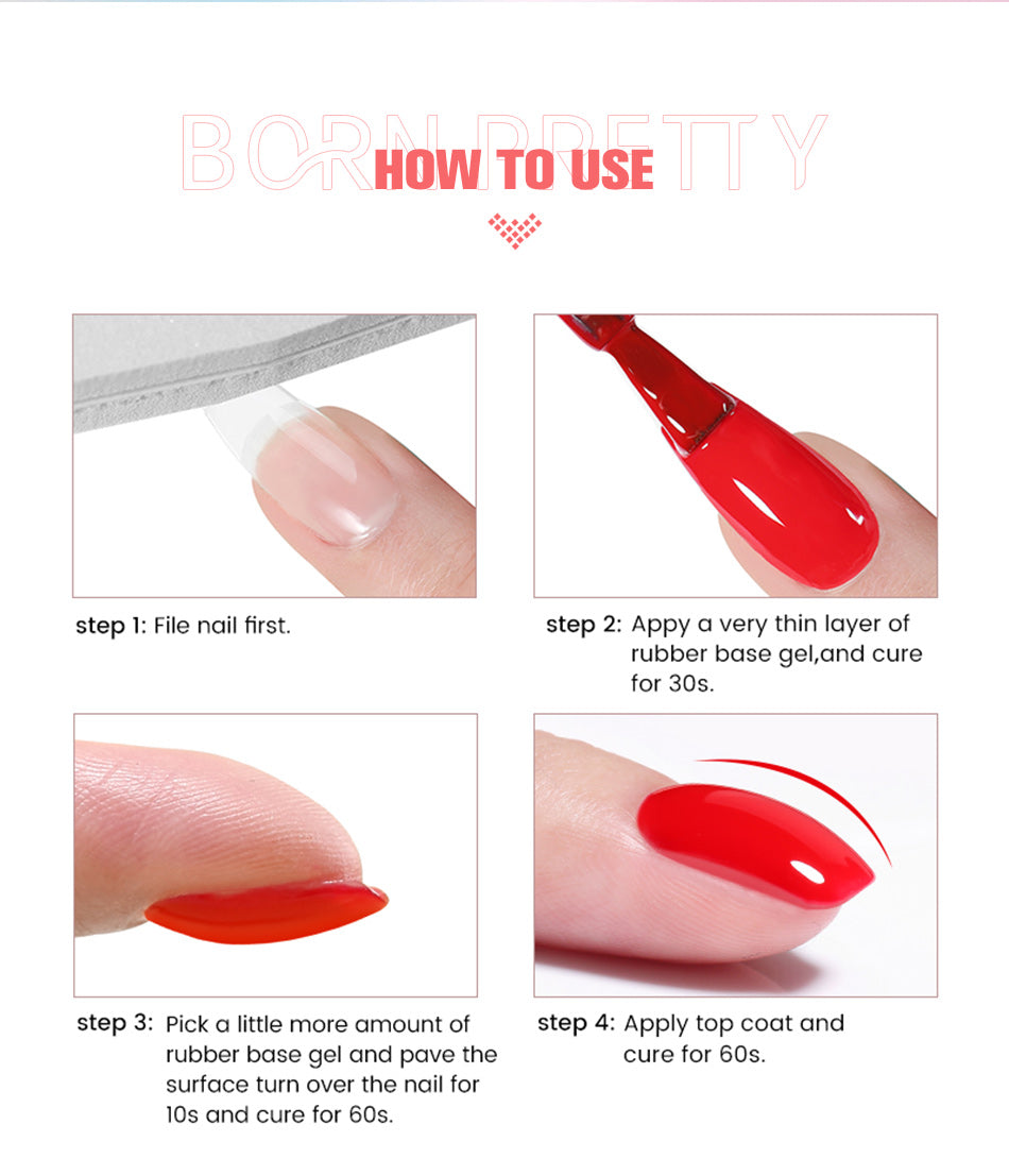 BORN PRETTY 15ml Rubber Base Gel Varnis Semi Permanent