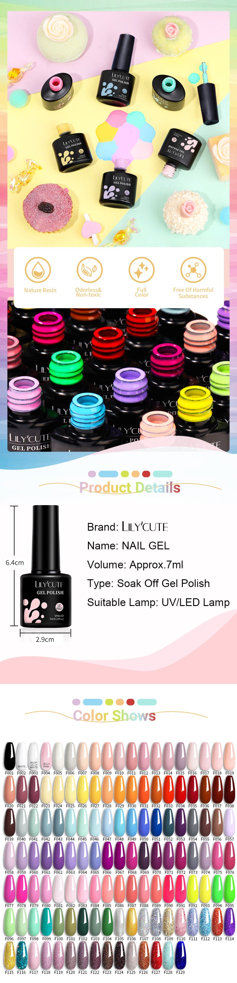 LILYCUTE Summer - Neon Gel Vernis Semi permanent