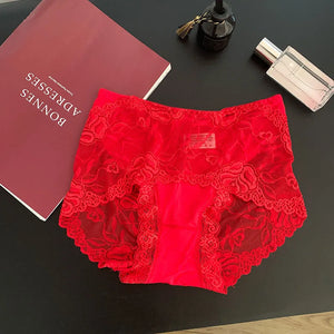 Culottes Femme Rouge – Dentelle Sexy & Seamless, Taille Moyenne