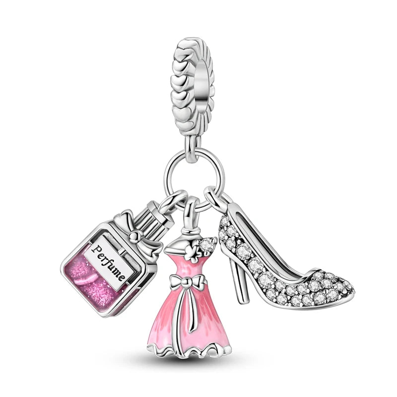 Charm S925 Couronne Parfum Rose