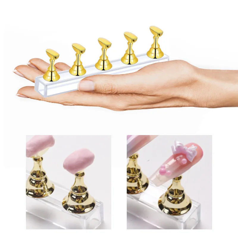 Support de pratique pour les ongles en acrylique, support magnétique de présentation des pointes d'ongles