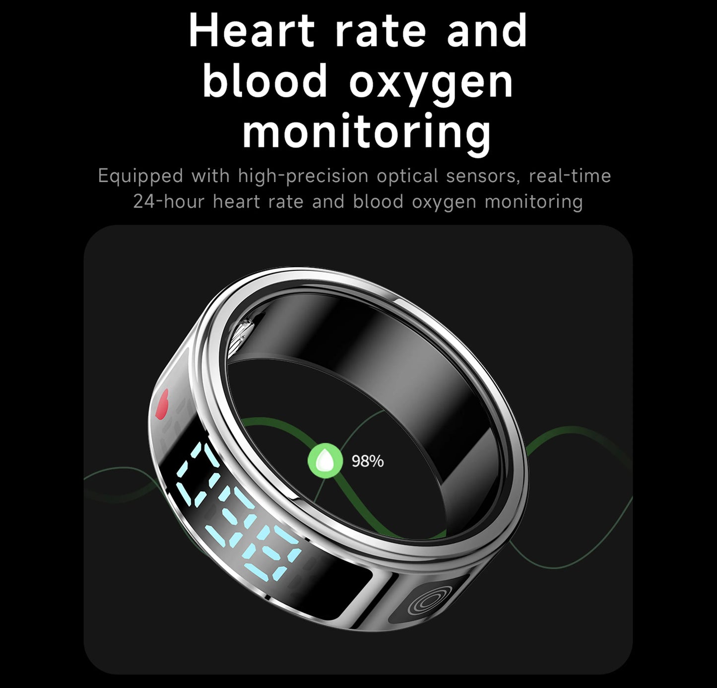 SR08 Smart Ring - LED, Bluetooth 5.1, étanchéité 5ATM