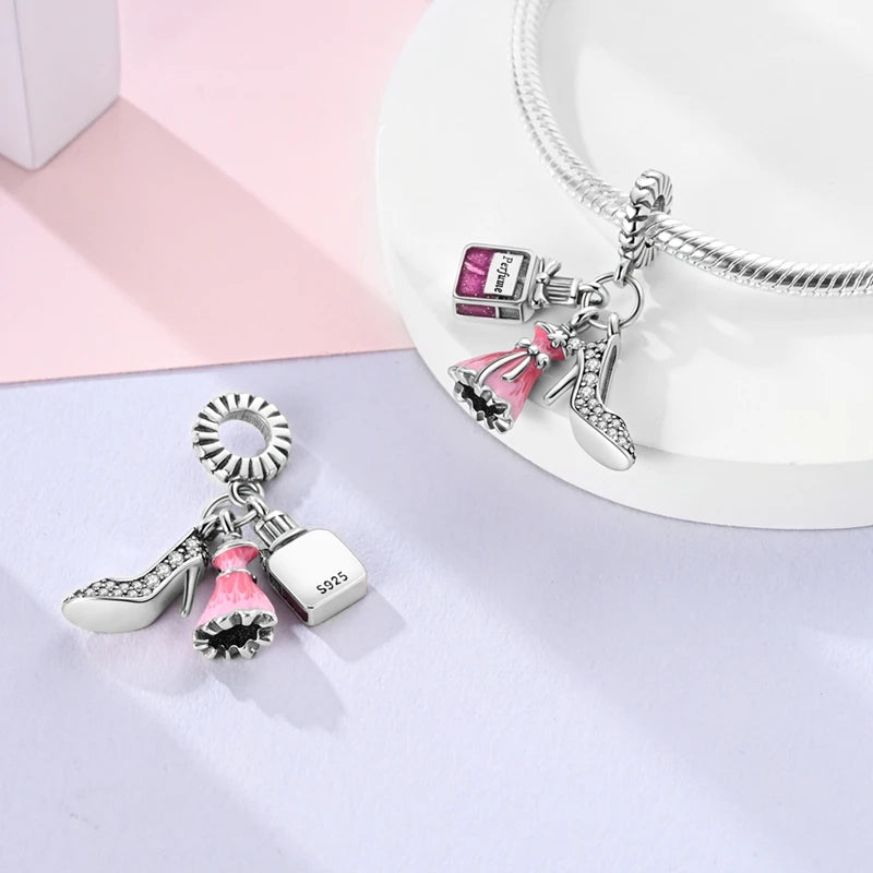 Charm S925 Couronne Parfum Rose