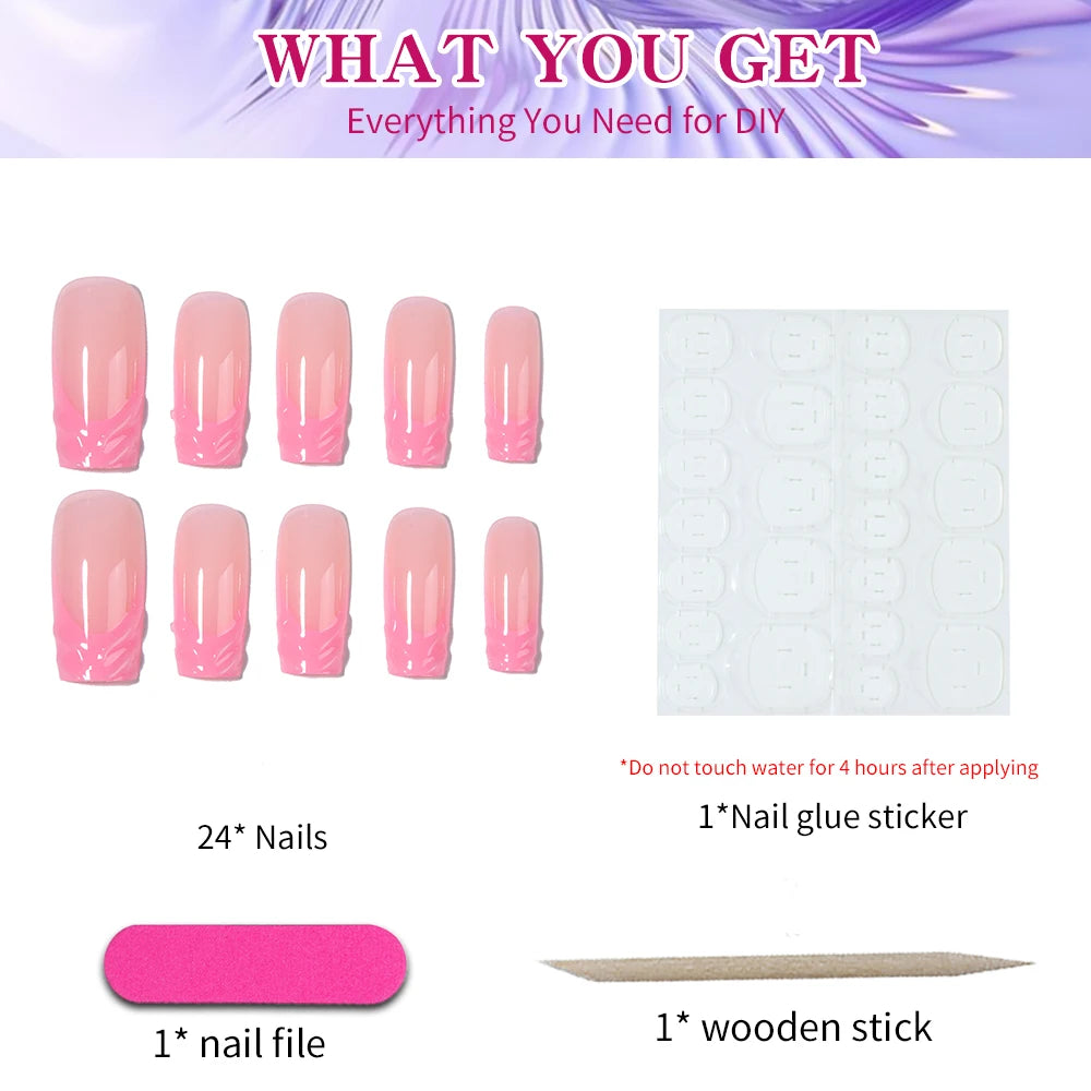 faux ongles carrés ondulés