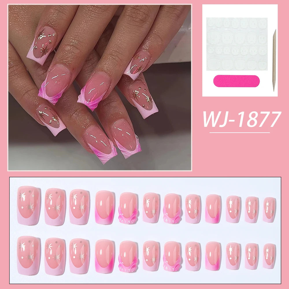 faux ongles carrés ondulés