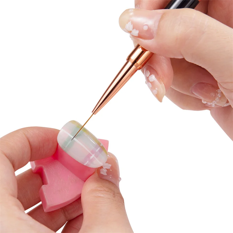 Set 5 Pinceaux Nail Art – Double Embout & Précision Ligne Fine