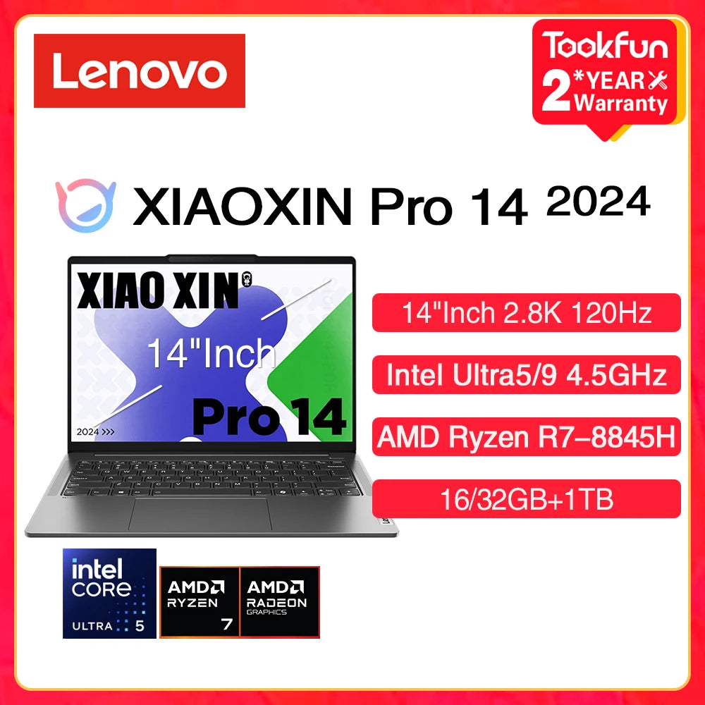 Lenovo XIAOXIN Pro 14 2024, Intel Ultra 5 9/AMD Ryzen