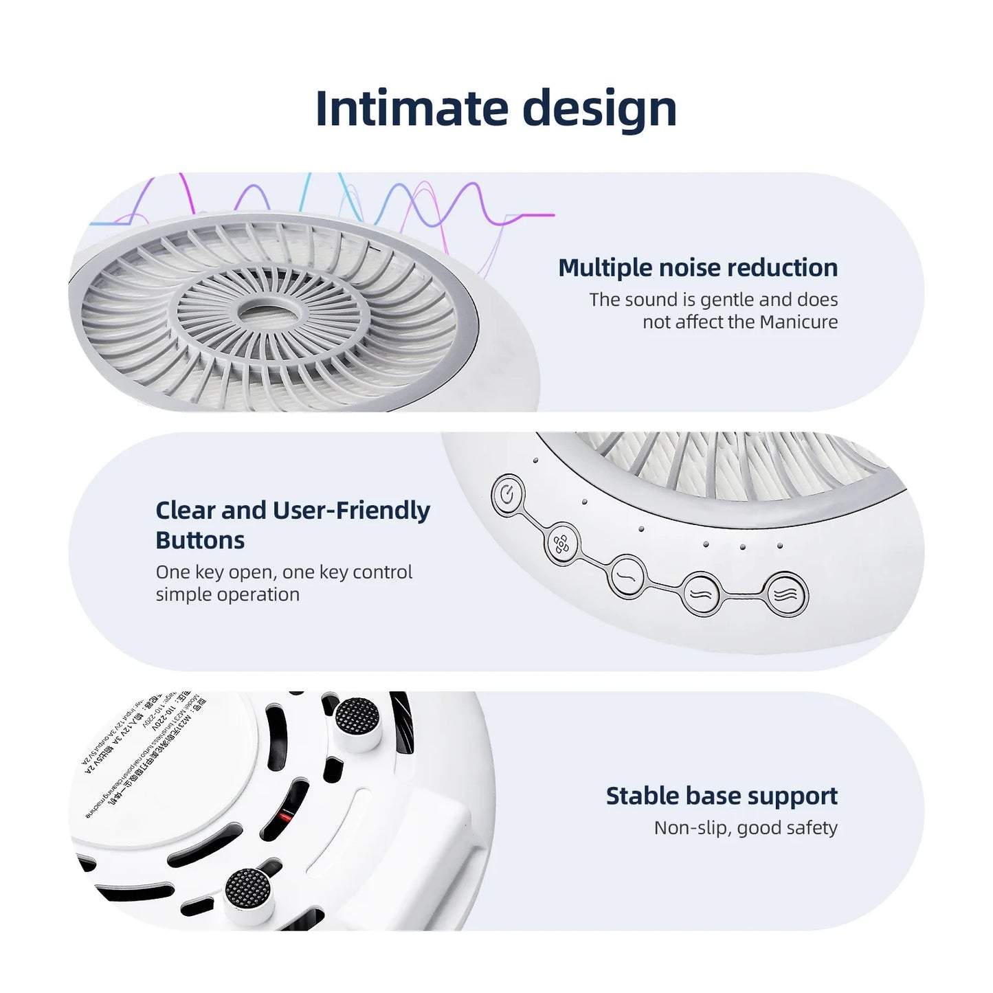 Aspirateur à ongles pour manucure Aspirateur à ongles avec ventilateur de poussière pour manucure