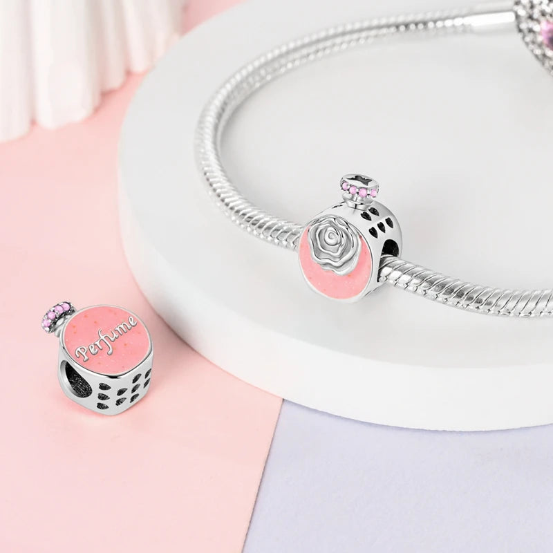 Charm S925 Couronne Parfum Rose