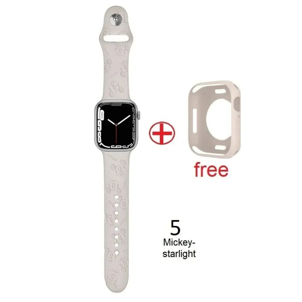 Etui gratuit et bracelet en silicone gravé compatible avec la montre