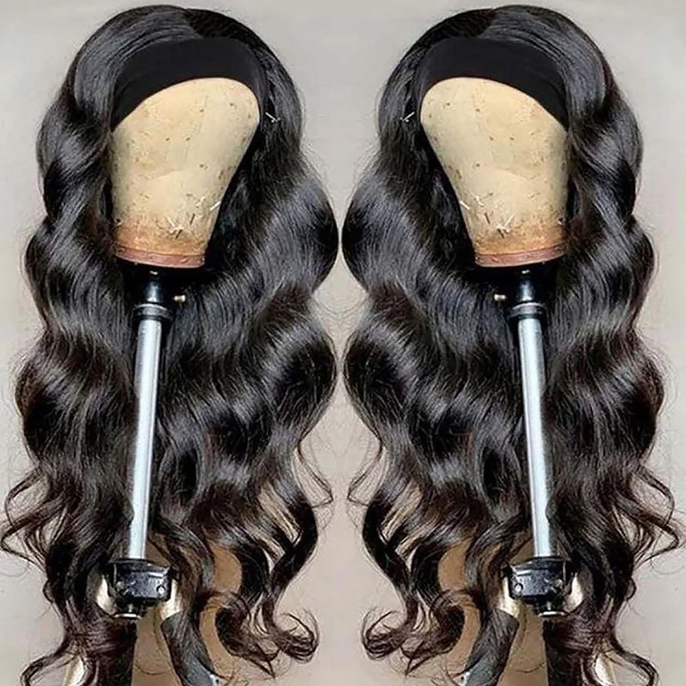 Perruque Bandeau Body Wave en Cheveux Humains Prête à Porter