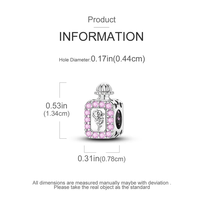 Charm S925 Couronne Parfum Rose