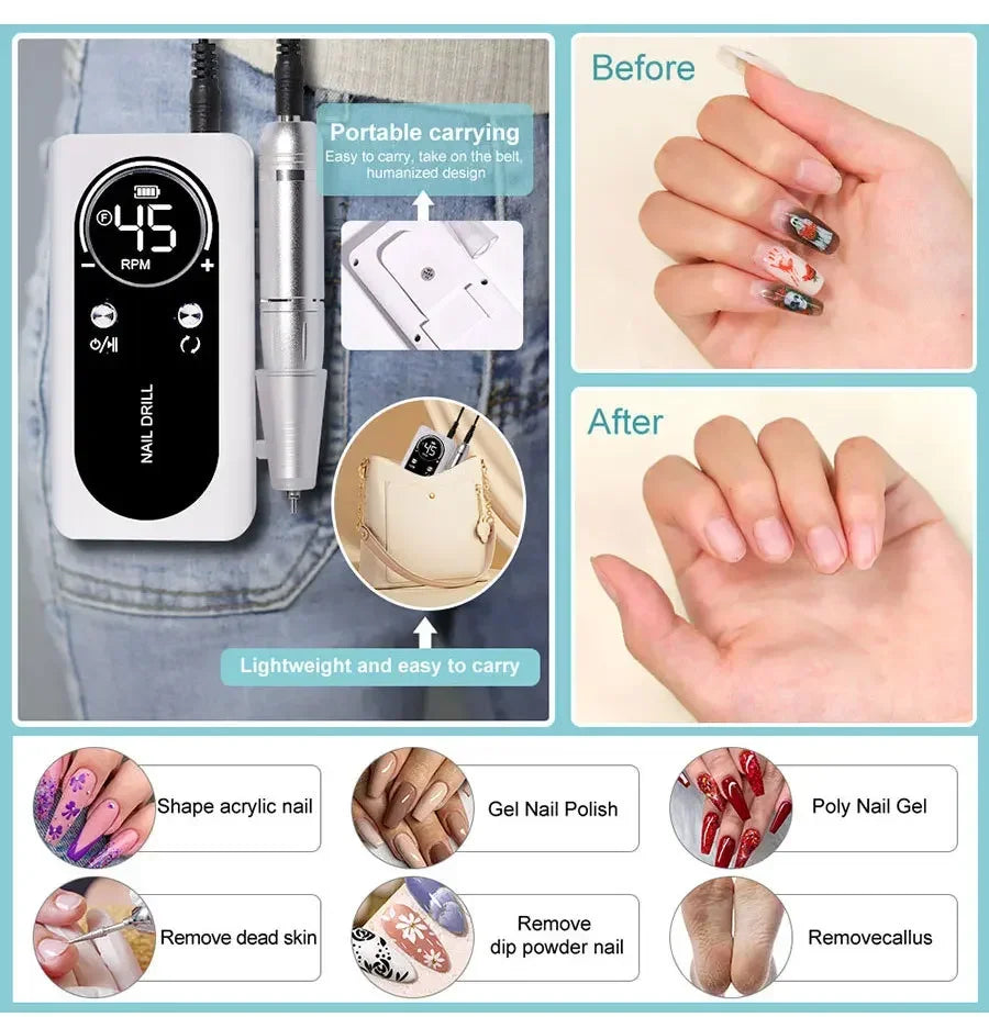 Ponceuse professionnelle pour vernis à ongles avec écran LCD