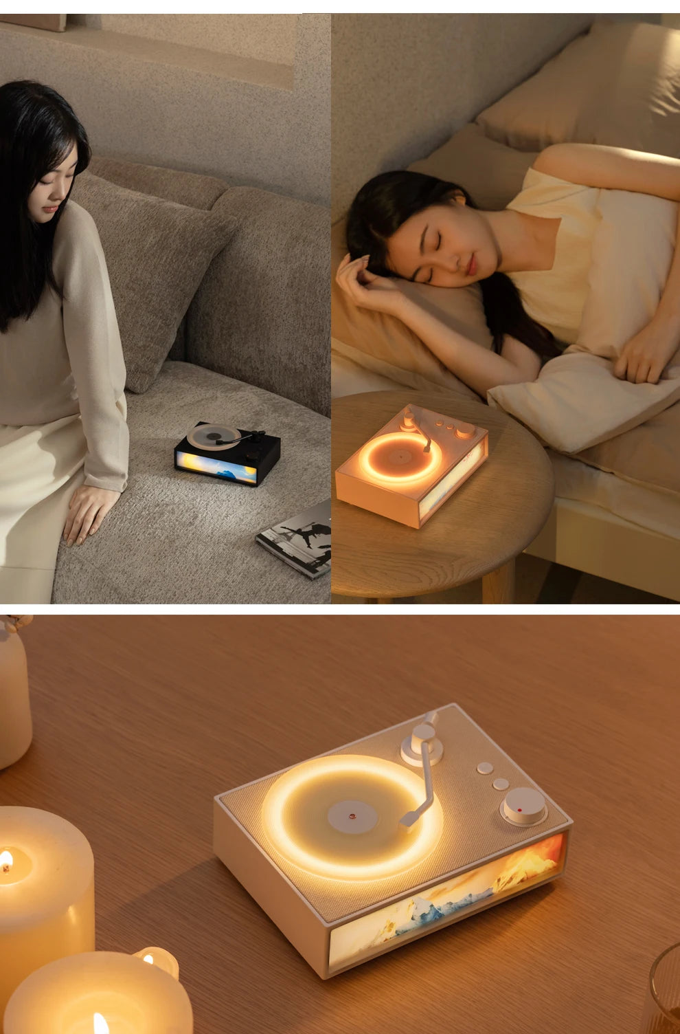 Haut-parleur Bluetooth aromathérapie et lampe de chevet multifonction.