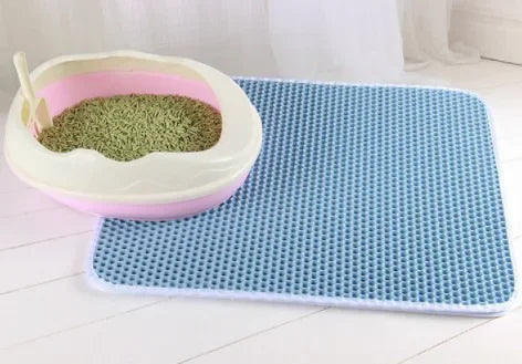Tapis Litière Chat Étanche Double Couche - Antidérapant, Lavable