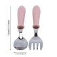 Set Vaisselle Bébé – Cuillère & Fourchette en Acier Inox, Pratique