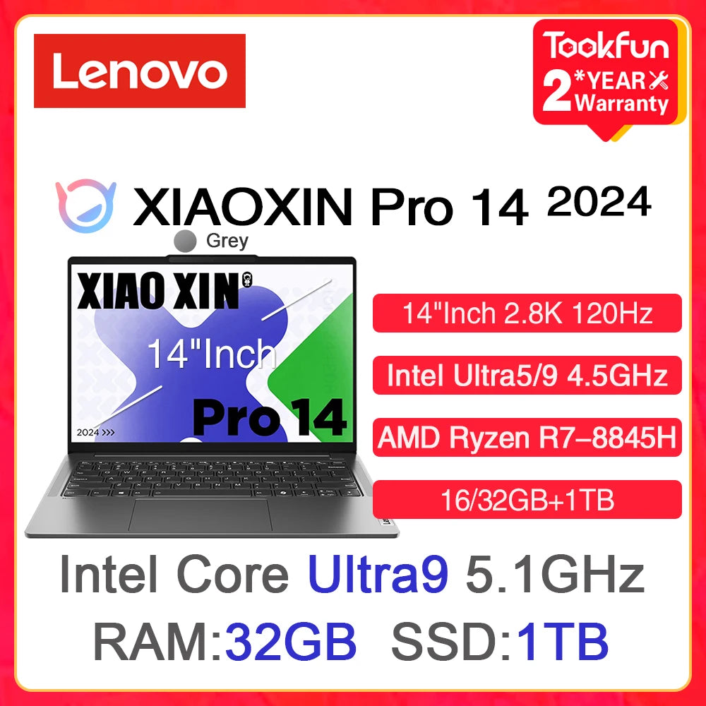 Lenovo XIAOXIN Pro 14 2024, Intel Ultra 5 9/AMD Ryzen