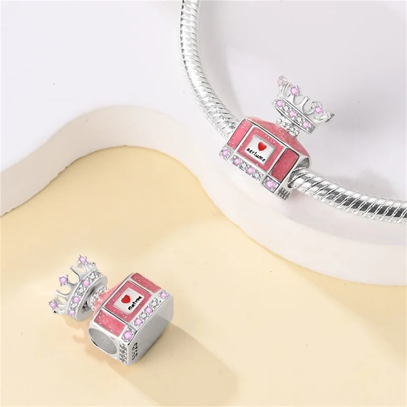 Charm S925 Couronne Parfum Rose